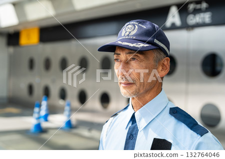Security guard, guard, senior man 132764046