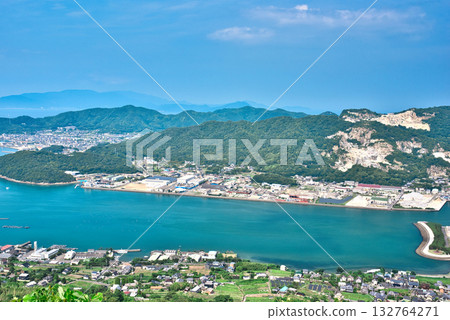 View of the townscape of Yashima and the Seto Inland Sea from Yashima Observatory 132764271