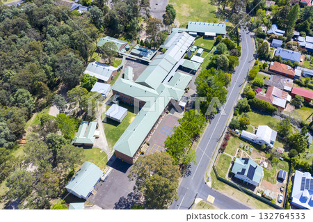 Aerial view of Springwood Public School in the Blue Mountains Aerial view of Springwood Public School in the Blue Mountains 132764533
