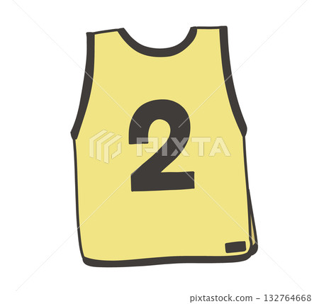Yellow bib number 2 illustration 132764668
