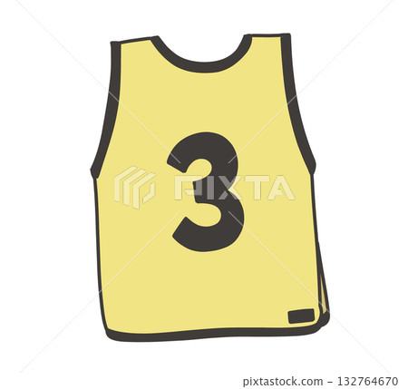Yellow bib number 3 illustration 132764670