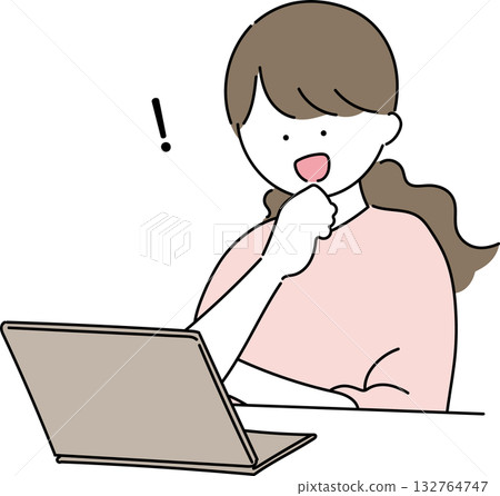 操作個人計算機的婦女的例證 操作個人計算機的婦女的例證 132764747