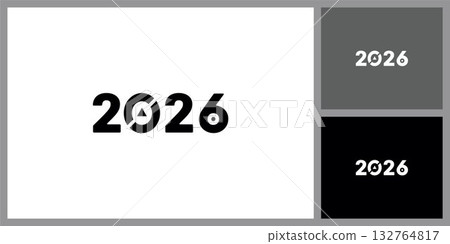 2026 Year Text Icon for New Year and Calendar Even 132764817