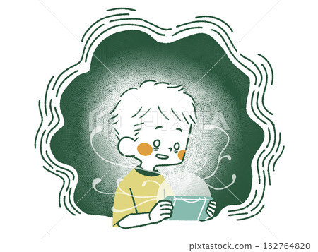 Boy immersed in a game - 4 colors 132764820