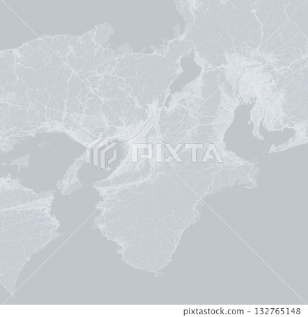 日本關西地區的單色衛星照片風格插圖 日本關西地區的單色衛星照片風格插圖 132765148