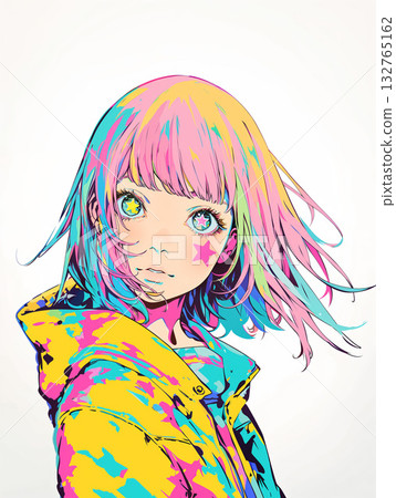 Colorful and pop girl 132765162