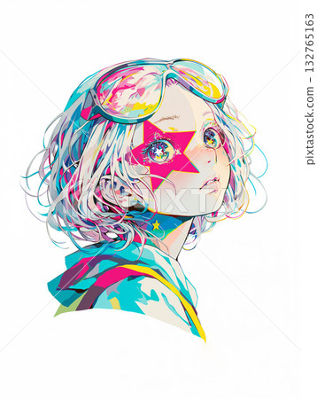 Colorful and pop girl 132765163