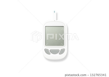 White glucose meter with a blank screen, isolated, PNG White glucose meter with a blank screen, isolated, PNG 132765341