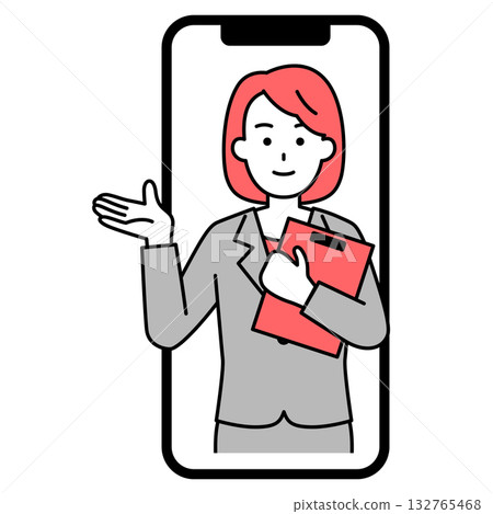 Counselor woman doing online counseling on smartphone Counselor woman doing online counseling on smartphone 132765468