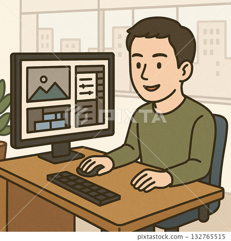 Occupation Illustration Web Designer Director 132765515