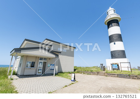 Nyudozaki Lighthouse on a clear day in Oga City, Akita Prefecture Nyudozaki Lighthouse on a clear day in Oga City, Akita Prefecture 132765521