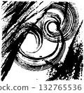 Swirl ink art background - hand-drawn calligraphy illustration 132765536