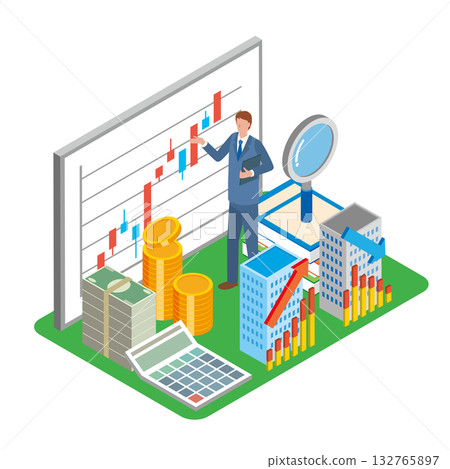 A man analyzing company performance A man analyzing company performance 132765897