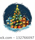 the AI Image Generator, Beautifully Decorated Christmas Tree with Snow 132766097