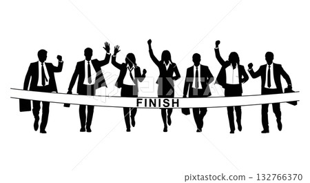 silhouettes of group of people silhouettes of group of people 132766370