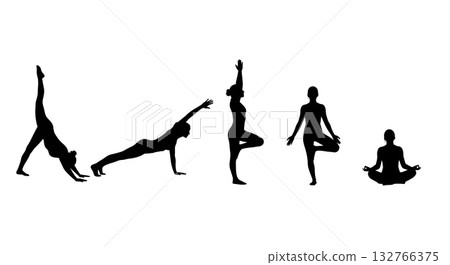 silhouette of gymnast dancing silhouette of gymnast dancing 132766375