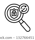 We're checking security with a magnifying glass, and there are shields and padlocks and they're being updated. 132766451