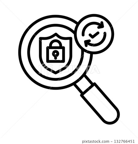 We're checking security with a magnifying glass, and there are shields and padlocks and they're being updated. We're checking security with a magnifying glass, and there are shields and padlocks and they're being updated. 132766451