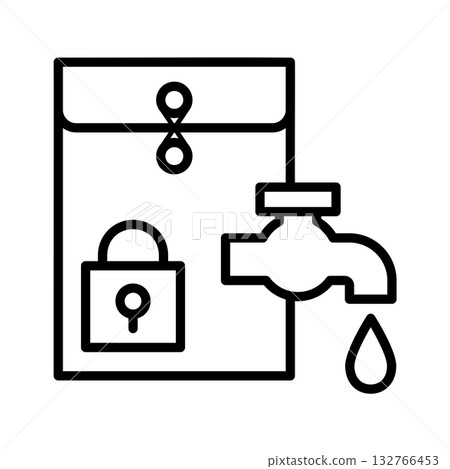 The information in the string-attached envelope is leaking from the faucet. The information in the string-attached envelope is leaking from the faucet. 132766453