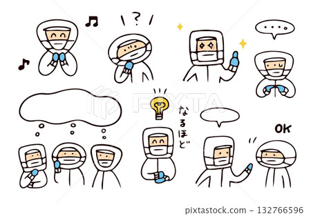 Food factory and cafeteria staff illustration set Food factory and cafeteria staff illustration set 132766596