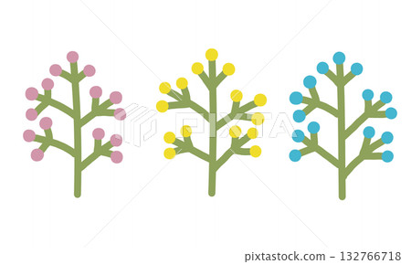 Scandinavian style flower illustration set ③ Scandinavian style flower illustration set ③ 132766718