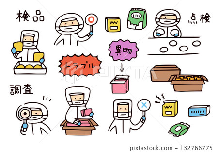 Food factory illustration set 132766775