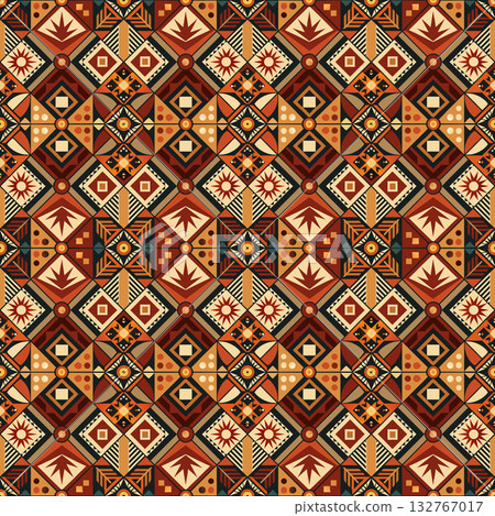 seamless vector pattern in the style of art deco, vintage, retro, vintage, wallpaper, design, textile, wrapping paper, packaging, background 132767017