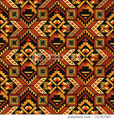 seamless vector pattern in the style of art deco, vintage, retro, vintage, wallpaper, design, textile, wrapping paper, packaging, background 132767067