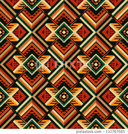 seamless vector pattern in the style of art deco, vintage, retro, vintage, wallpaper, design, textile, wrapping paper, packaging, background 132767085