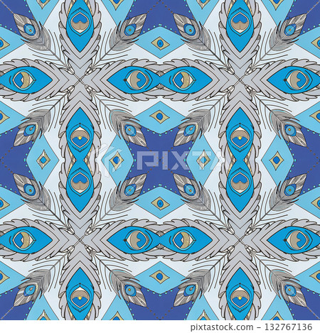 seamless vector pattern in the style of art deco, vintage, retro, vintage, wallpaper, design, textile, wrapping paper, packaging, background 132767136