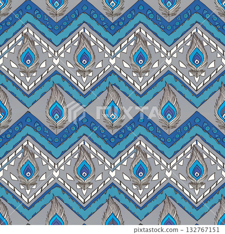 seamless vector pattern in the style of art deco, vintage, retro, vintage, wallpaper, design, textile, wrapping paper, packaging, background 132767151