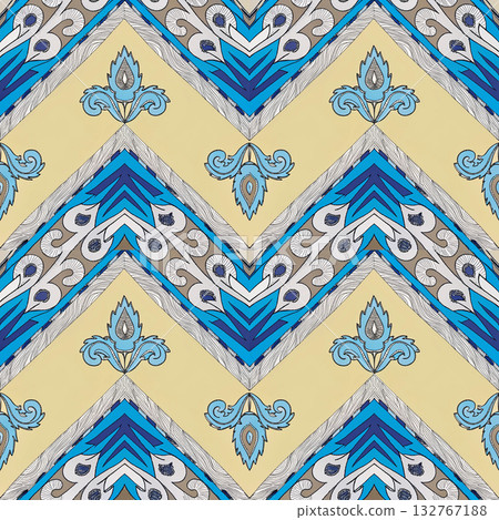 seamless vector pattern in the style of art deco, vintage, retro, vintage, wallpaper, design, textile, wrapping paper, packaging, background 132767188