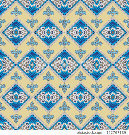 seamless vector pattern in the style of art deco, vintage, retro, vintage, wallpaper, design, textile, wrapping paper, packaging, background 132767189