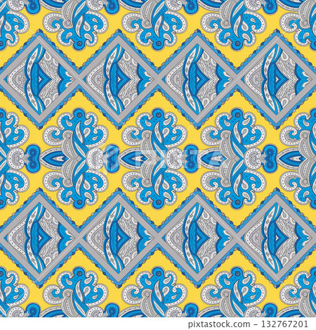 seamless vector pattern in the style of art deco, vintage, retro, vintage, wallpaper, design, textile, wrapping paper, packaging, background 132767201