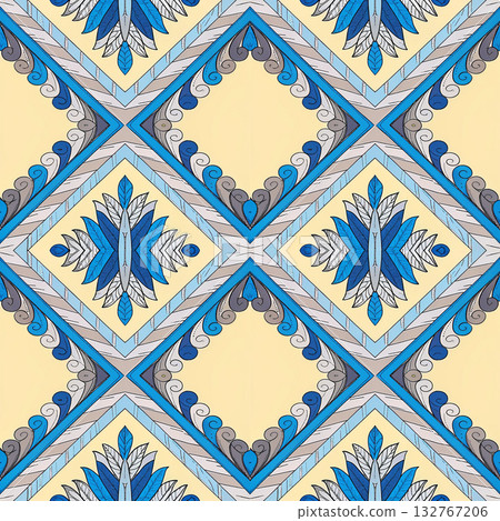 seamless vector pattern in the style of art deco, vintage, retro, vintage, wallpaper, design, textile, wrapping paper, packaging, background 132767206