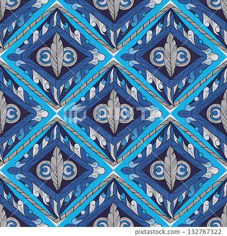 seamless vector pattern in the style of art deco, vintage, retro, vintage, wallpaper, design, textile, wrapping paper, packaging, background 132767322