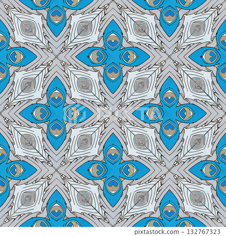 seamless vector pattern in the style of art deco, vintage, retro, vintage, wallpaper, design, textile, wrapping paper, packaging, background 132767323