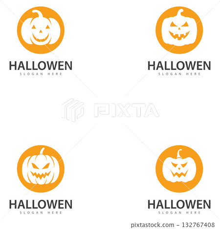 hallowen pumpkin logo icon vector hallowen pumpkin logo icon vector 132767408