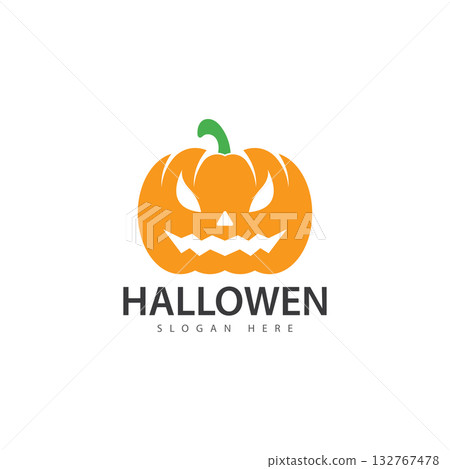 hallowen pumpkin logo icon vector hallowen pumpkin logo icon vector 132767478