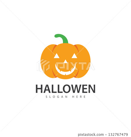 hallowen pumpkin logo icon vector hallowen pumpkin logo icon vector 132767479