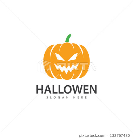 hallowen pumpkin logo icon vector hallowen pumpkin logo icon vector 132767480