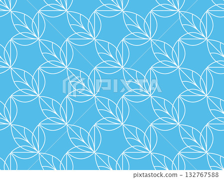 Flower geometric pattern. Seamless vector background. White and blue ornament 132767588