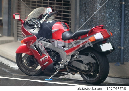Parked motorcycle image Parked motorcycle image 132767738