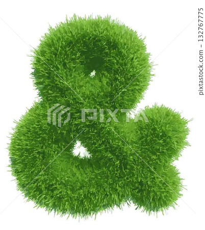 Vector green grass ampersand on isolated background Vector green grass ampersand on isolated background 132767775