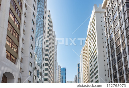 Facade of Modern residential apartment buildings exterior. Real estate property condo architecture Facade of Modern residential apartment buildings exterior. Real estate property condo architecture 132768073
