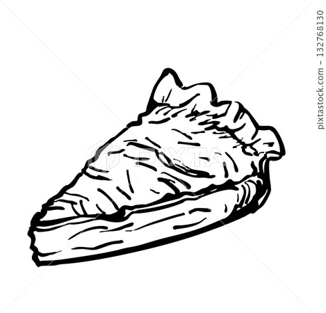 Hand-drawn monochrome illustration of quiche Hand-drawn monochrome illustration of quiche 132768130