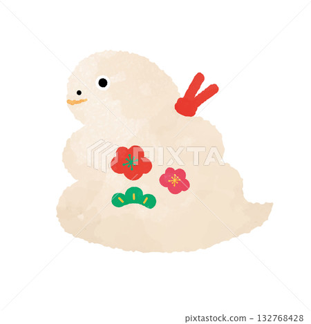 蛇年人物水彩風格插畫 132768428