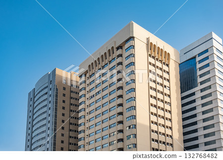 Facade of Modern residential apartment buildings exterior. Real estate property condo architecture 132768482