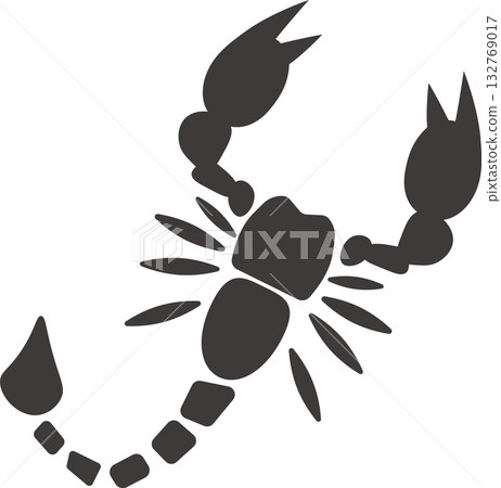 Black scorpion silhouette illustration | Symbol of nature, danger, and mystery 132769017