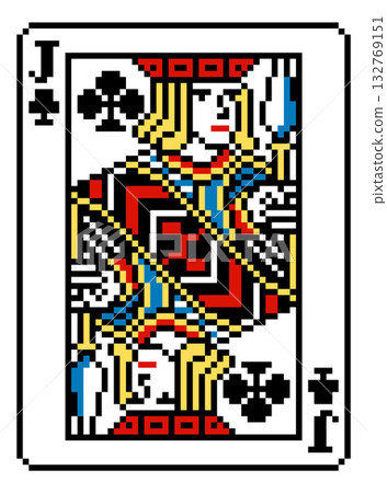 Pixel Art Style Jack of Clubs Playing Card Design Pixel Art Style Jack of Clubs Playing Card Design 132769151